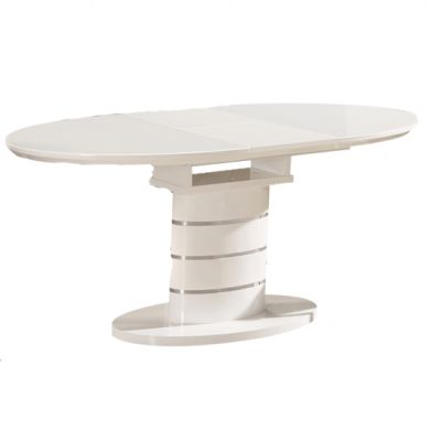 Bearwood Extending Wooden Dining Table In White High Gloss