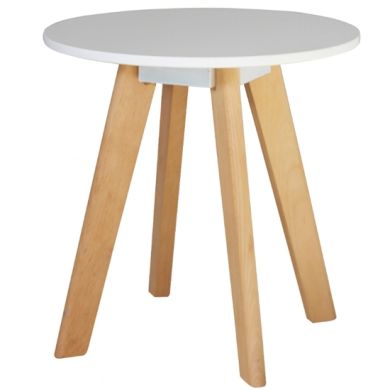 Belgium Round Wooden Lamp Table In White