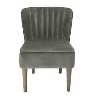 Bella Velvet Bedroom Chair In Steel Grey