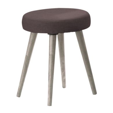 Belvoir Fabric Dressing Stool With Grey Oak Wooden Legs