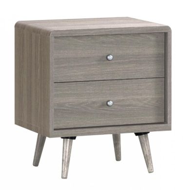 Belvoir Wooden Bedside Cabinet In Grey Oak With 2 Drawers