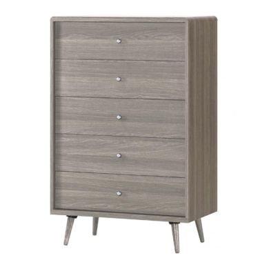 Belvoir Wooden Chest Of Drawers In Grey Oak With 5 Drawers