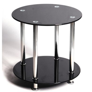 Benton Glass Lamp Table In Black