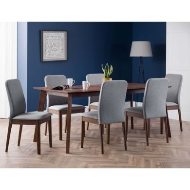 Berkeley Wooden Dining Table In Walnut With 6 Chairs