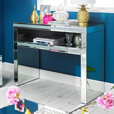 Biarritz Mirrored Console Table With 1 Drawer