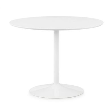 Blanco Round Wooden Dining Table In White