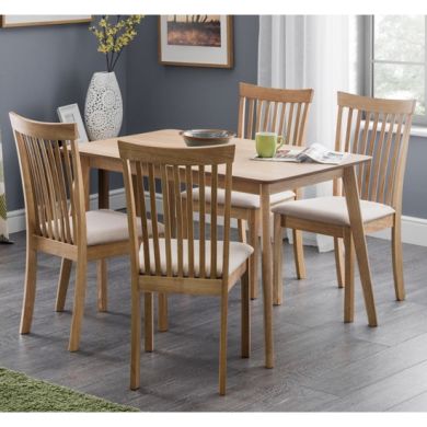 Boden Wooden Dining Table In Biscuit With 4 Ibsen Chairs