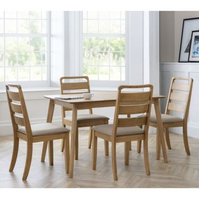 Boden Wooden Dining Table With 4 Lars Chairs In Waxed Oak