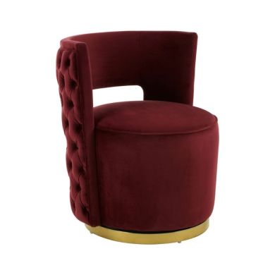 Bola Velvet Upholstered Accent Chair In Wine