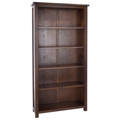 Boston Tall Wooden Bookcase In Dark