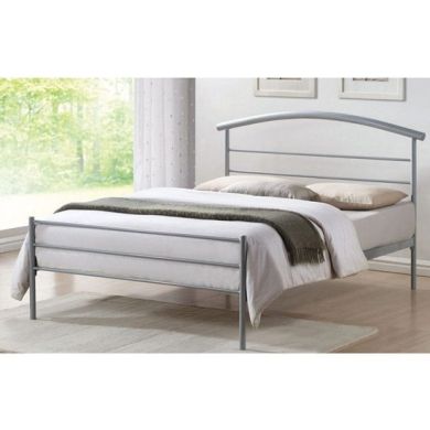 Brennington Metal King Size Bed In Silver