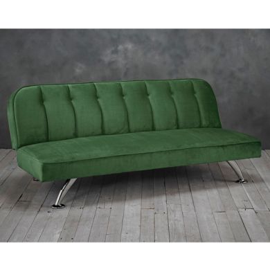 Brighton Velvet Upholstered Sofa Bed In Green