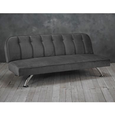 Brighton Velvet Upholstered Sofa Bed In Grey