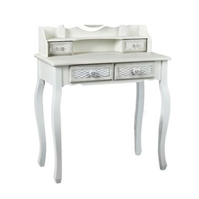 Brittany Wooden Dressing Table In White And Grey