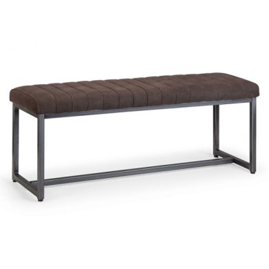 Brooklyn Fabric Upholstered Dining Bench In Charcoal Grey