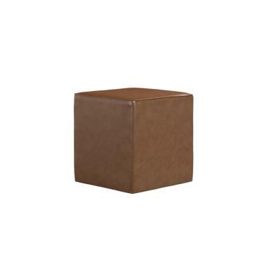 Bronx Faux Leather Side Table Square In Tan