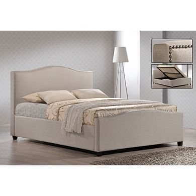 Brunswick Fabric Upholstered Double Bed In Sand
