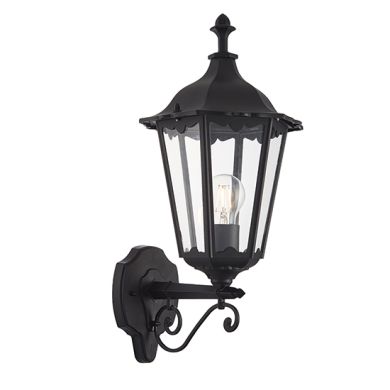 Burford Clear Glass Shade Wall Light In Matt Black
