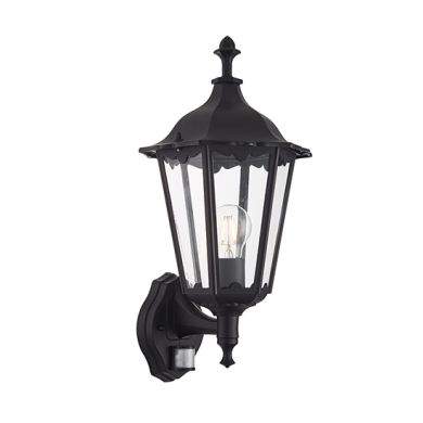Burford Clear Glass Wall Light Matt Black