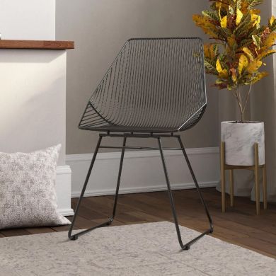 Ellis Metal Bistro Dining Chair In Black