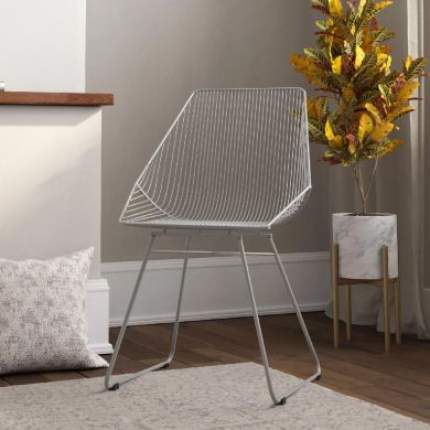 Ellis Metal Bistro Dining Chair In Grey