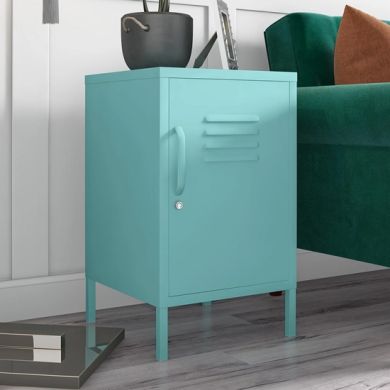Cache Metal Locker End Table In Mint With 2 Doors