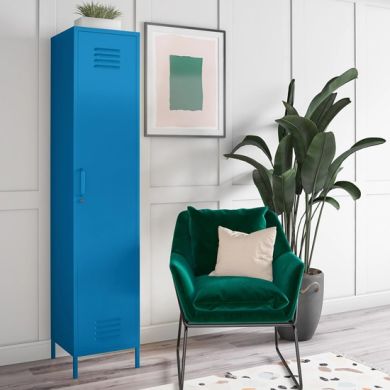 Cache Metal Locker Storage Cabinet In Blue With 1 Door