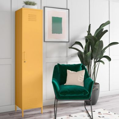 Cache Metal Locker Storage Cabinet In Yellow With 1 Door