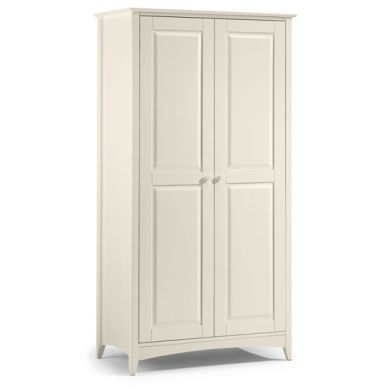 Cameo Wooden 2 Doors Wardrobe In Stone White