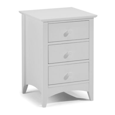 Cameo Wooden 3 Drawers Bedside Cabinet In Dove Grey