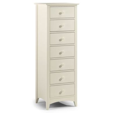Cameo Wooden Chest Of Drawers In Stone White With 7 Drawers