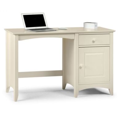 Cameo Wooden Computer Desk In Stone White
