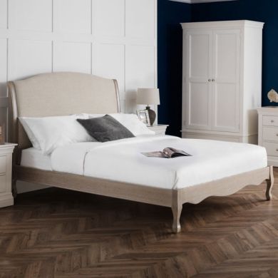 Camille Wooden Double Bed In Limed Oak