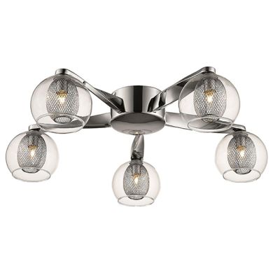 Canonbury 5 Bulbs Flush Ceiling Light In Chrome