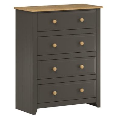 Capri Wooden Chest Of 4 Drawers In Carbon