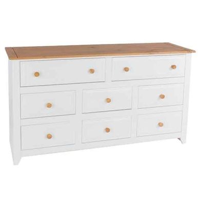 Capri Wooden Chest Of Drawers With 8 Drawers In Pine And White