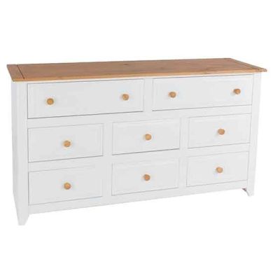 Capri Wooden Chest Of Drawers With 8 Drawers In Pine And White