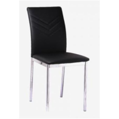 Carina Set Of 4 Faux Leather Dining Chairs In Black