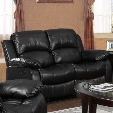 Carlino Recliner Full Bonded Leather 2 Seater In Black