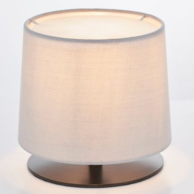 Carlson Light Grey Cotton Mix Shade Table Lamp In Matt Black