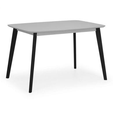 Casa Rectangular Wooden Dining Table In Grey With Black Legs