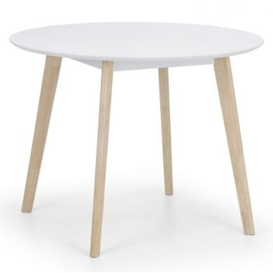 Casa Round Wooden Dining Table In Matt White