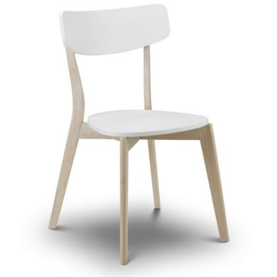 Casa Wooden Dining Chair In Matt White And Limed Oak