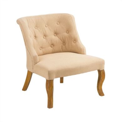Catania Linen Fabric Upholstered Bedroom Chair In Cream