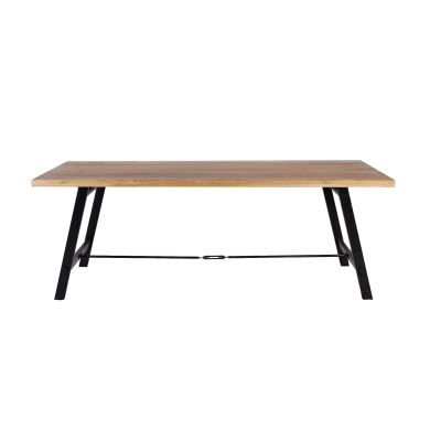 Cavendish Large Wooden Dining Table In Oak With Black Metal Legs