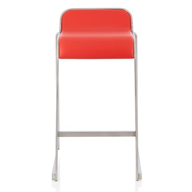 Celosia Faux Leather Fixed Counter Height Bar Stool In Red