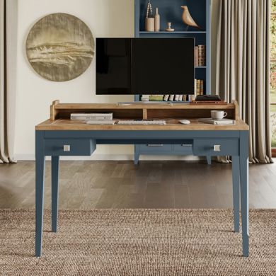 Signature Wooden Computer Desk With 2 Drawers In Blue
