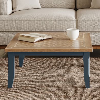 Signature Wooden Square Coffee Table In Blue