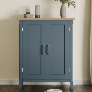 Signature Wooden Shoe Storage Cabinet With 2 Drawers In Blue