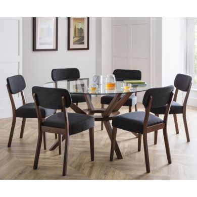 Chelsea Large Glass Dining Table With 6 Farringdon Chairs